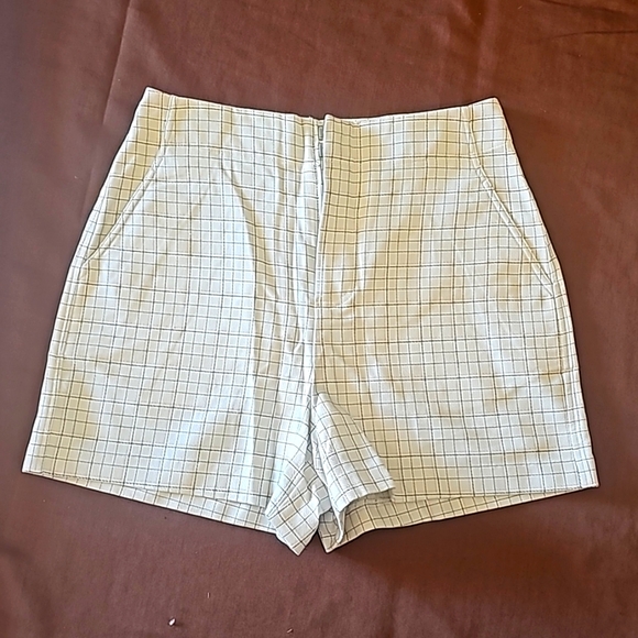 Joie Brusha B shorts 2 check cotton NWT - Picture 1 of 9